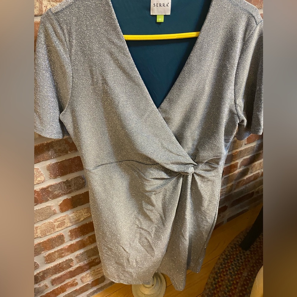 Serra Light Blue Knot Front Dress Size M